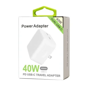 Dual 20W Fast Charging Type C Power Adatpor