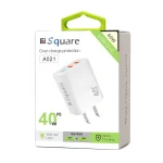 40W Dual C Port Charging Adapter (white)