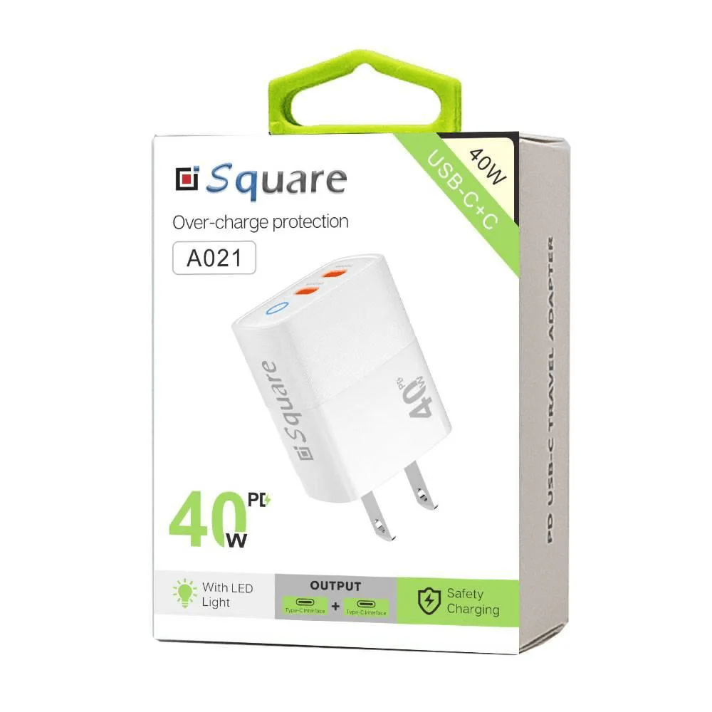 40W Dual C Port Charging Adapter (white)