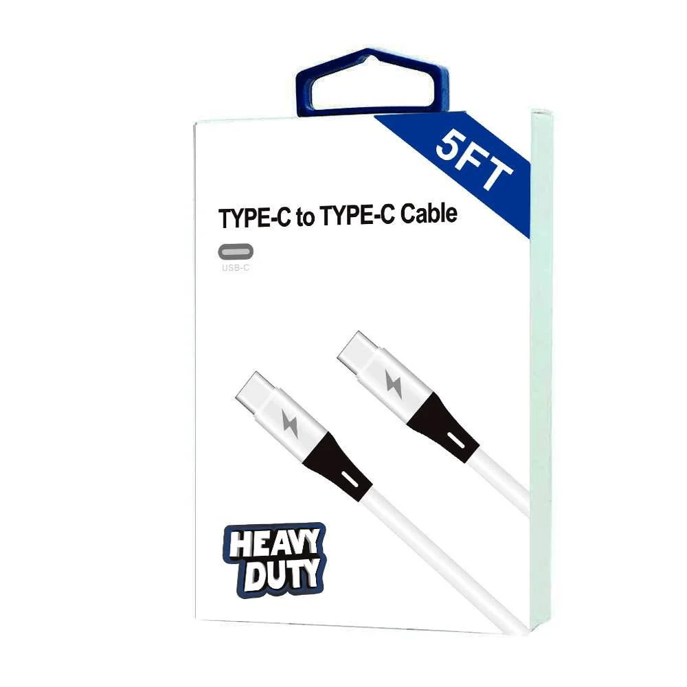Heavy Duty Type-C to Type C 20W Quick Charge Cable 5FT (white)